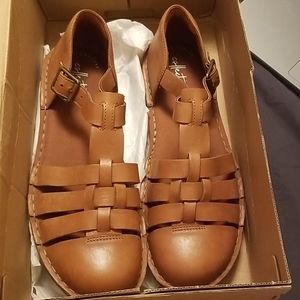 Clark's Blake Moss Tan Leather Sandal